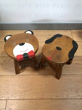 Kids Childrens Childs Wooden Stool Chair Nursery Seating
