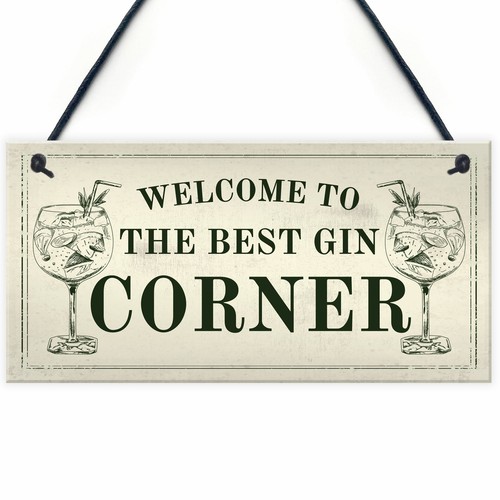 Best gin corner sign shabby - best,