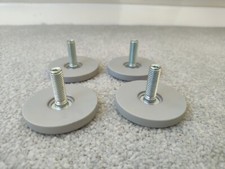 4 x Grey Furniture Threaded Bolt Stabiliser Adjustment Levelling Leg Feet