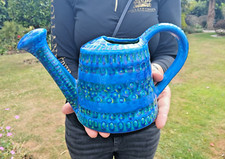 Vintage Italian Mid Century c1960s Bitossi Ceramic Watering Can Rimini Blue Vase