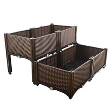 2 Pcs Rectangle  Raised Garden