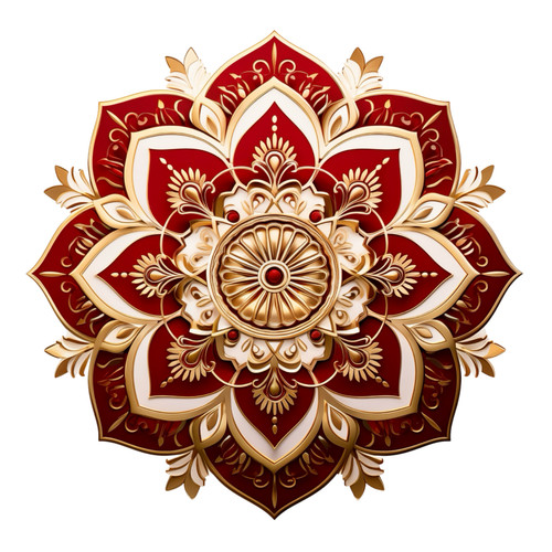 Red floral mandala vinyl - floral,