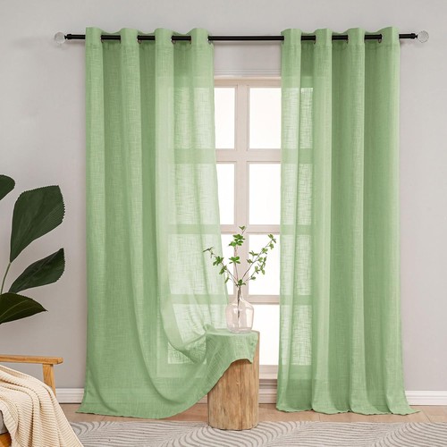 Curtains sage green semi - l.z.e,