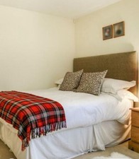 Double Bed With Divan Base, Fabric Headboard And Mattress