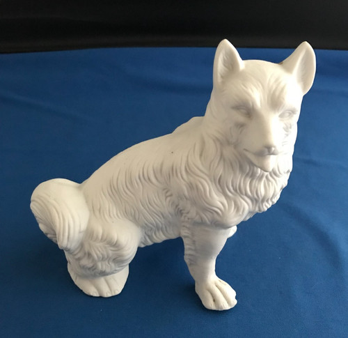 Vintage bisque white shepherd - vintage,