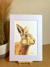 Hare mounted A4 Art print from