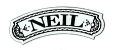Vintage NEIL Dodo Design Enamel Metal Bedroom Name Plate Sign