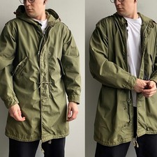 Vintage 50s US Army M51 Fishtail Khaki Parka Size M/L