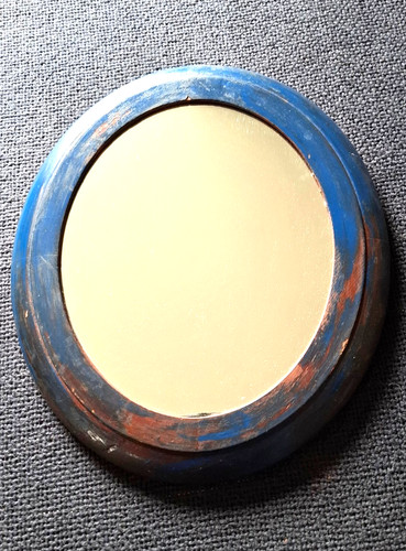 Vintage wooden painted oval