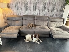 DFS Suede-Effect Leather Sofa