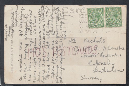 Genealogy postcard nichols - genealogy,