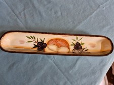 Long Garlic Bread Serving Dish or Olive Dish? Stoneware