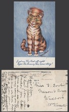 Louis Wain Artist Signed, Cat, Got Fur Coat before Luxury Tax Came, Old Postcard