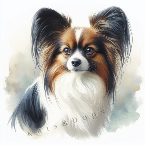 Papillon watercolour art print - watercolour,