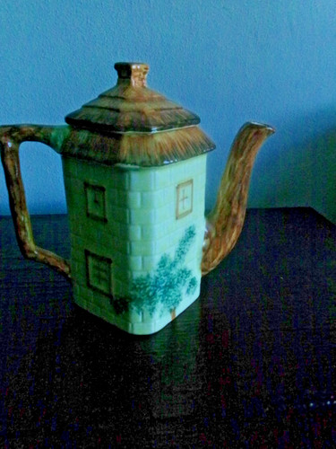 Vintage hand painted tea pot - tea,