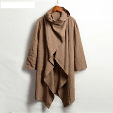 Poncho Coat Autumn Winter Jacket Cape Coats Outwear Men Casual Plain Long Sleeve