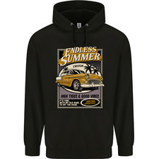 Endless Summer American Muscle Car Surfing Mens 80% Cotton Hoodie