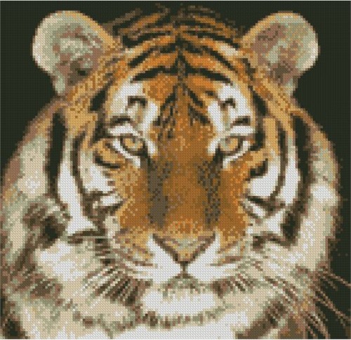 Tiger head complete counted - head,