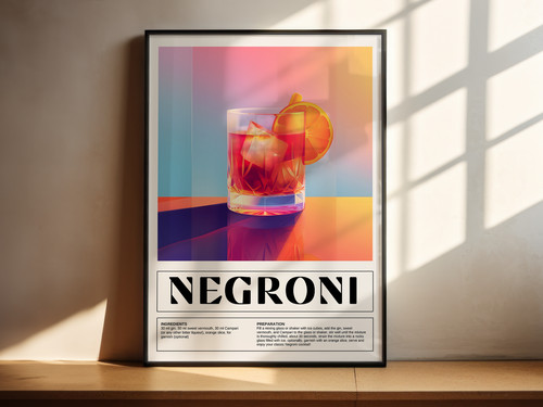 Negroni cocktail poster - negroni,