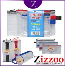 Tuff Bag Zip Wallet Heavy Duty Strong Plastic Various Sizes A3 A4 A5 DL Mini Etc