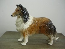 Vintage England Large Ceramic Rough Collie Dog Figurine Ornament 23cm x 19cm