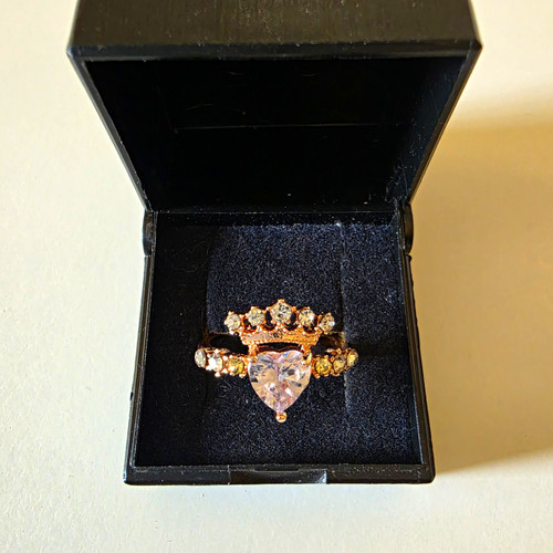 Rose gold tone heart cut - rose, heart-cut