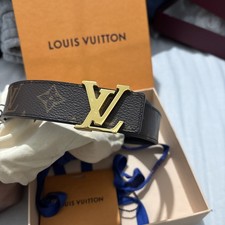 Louis Vuitton reversible Belt Women’s Black/ brown monogram Leather Gold Buckle