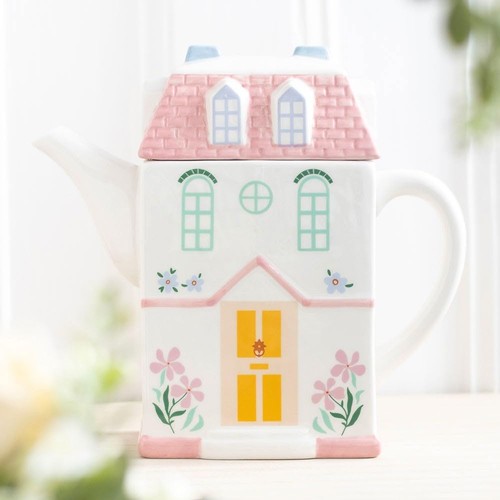 Pastel house shaped teapot - shaped,