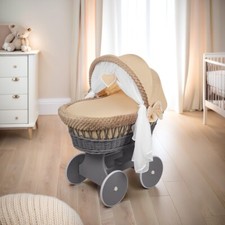 Grey wicker moses basket - grey,