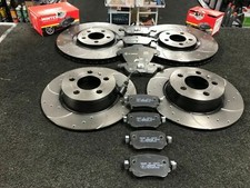 FOR VAUXHALL ASTRA GSI MK3 FRONT & REAR DRILLED GROOVED BRAKE DISCS & PADS