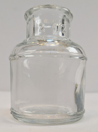 Vintage clear glass - ink, well