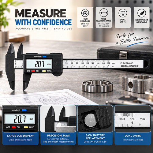 Lcd digital vernier - 6'',