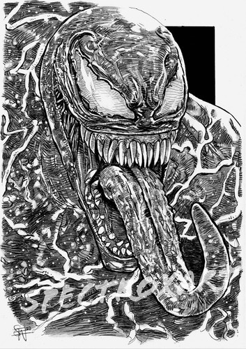 Marvel original art venom - art, by