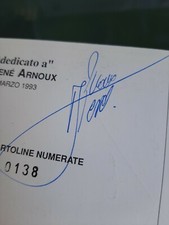 RENE' ARNOUX , 1993s  2x original signature postcard Ferrari club Maranello 
