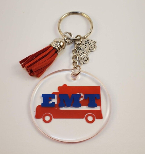 Acrylic resin keychain - &, emt