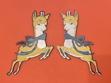 Pair Vintage Babycham Advertising Deer Plastic Point of Sale 13cm x 7cm VGC