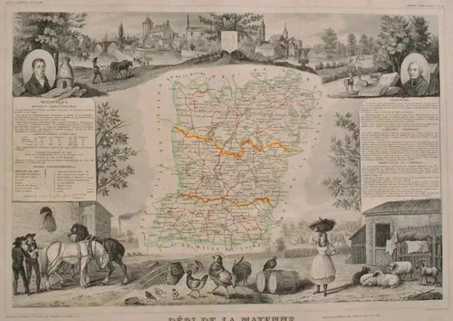 Victor levasseur antique map - antique,