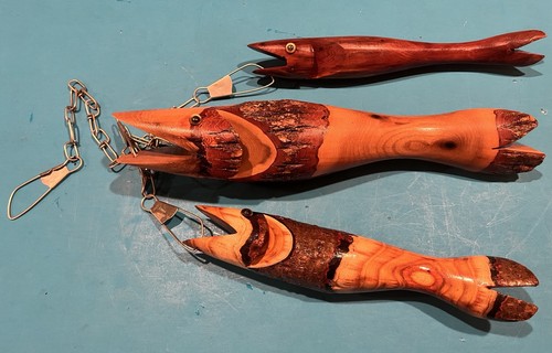 Hand carved wooden fish - hand-carved,
