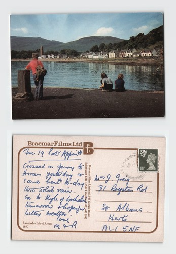 Postcard lamlash isle of - isle,