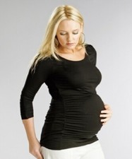 maternity top - size XL(16) -  3/4 sleeved - BLACK - new - funmum