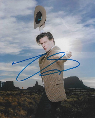 Matt smith 10x8 signed blue - smith,