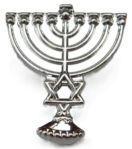 Menorah pin badge hanukkah - menorah,