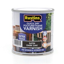 RUSTINS Quick Drying Poly Varnish Satin Dark Oak 250ml
