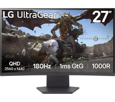 LG 27" GAMING MONITOR ULTRAGEAR QUAD HD 1440P CURVED 180Hz 1MS HDMI 27GS60QC-B
