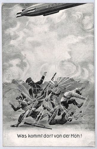 Zeppelin propaganda postcard - zeppelin,