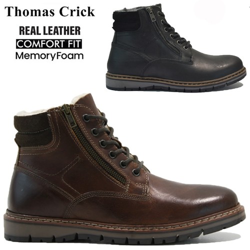 Mens leather fur walking - leather,