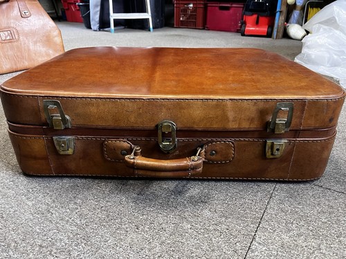 Vintage leather suitcase - vintage,