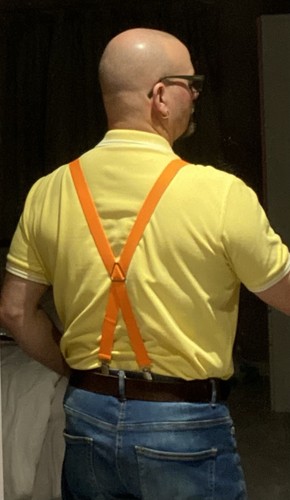 Bright orange skinhead braces - bright,