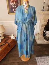 Anokhi ~ Indian Block Print Cotton Kaftan Long Maxi Dress Caftan Lightweight 