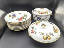 Royal Worcester 1961 'Evesham Collection'- 10x Serving Plates & 2x Lidded Dishes